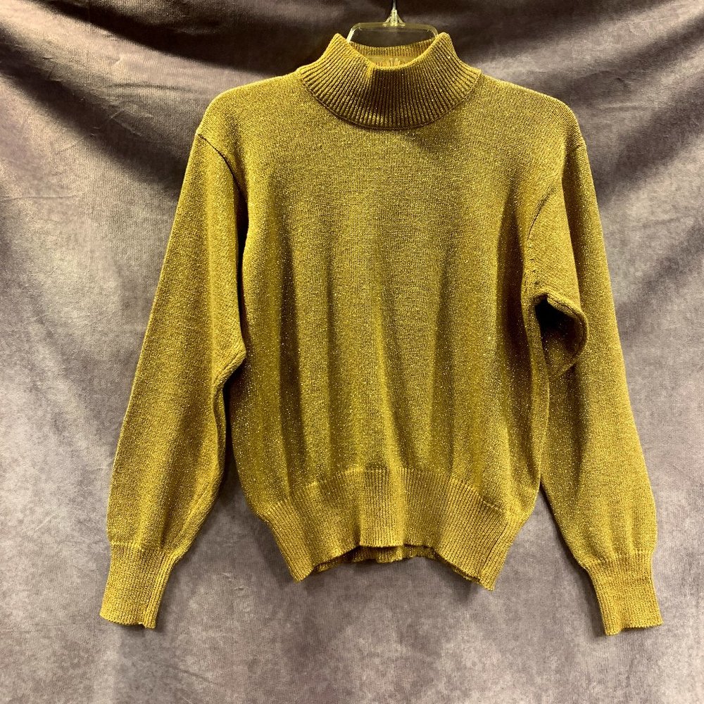Women's Gold Turtleneck Sweater